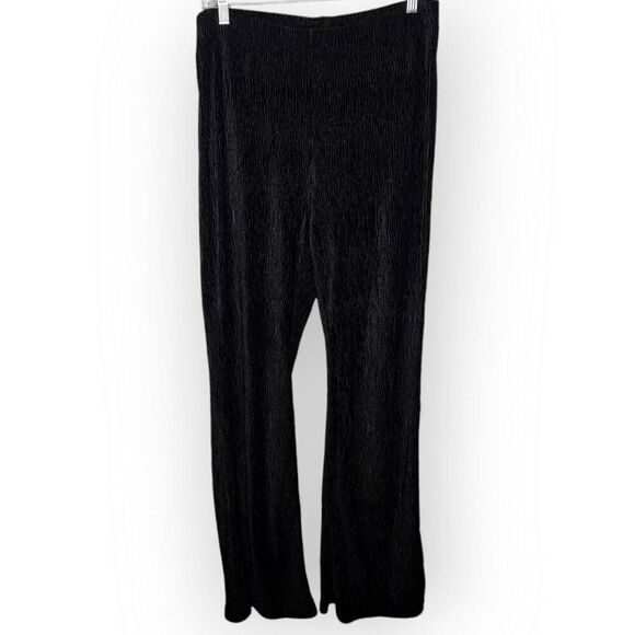 Divided H&M Women's Flared Velour Pants Black Size Large - Picture 1 of 6